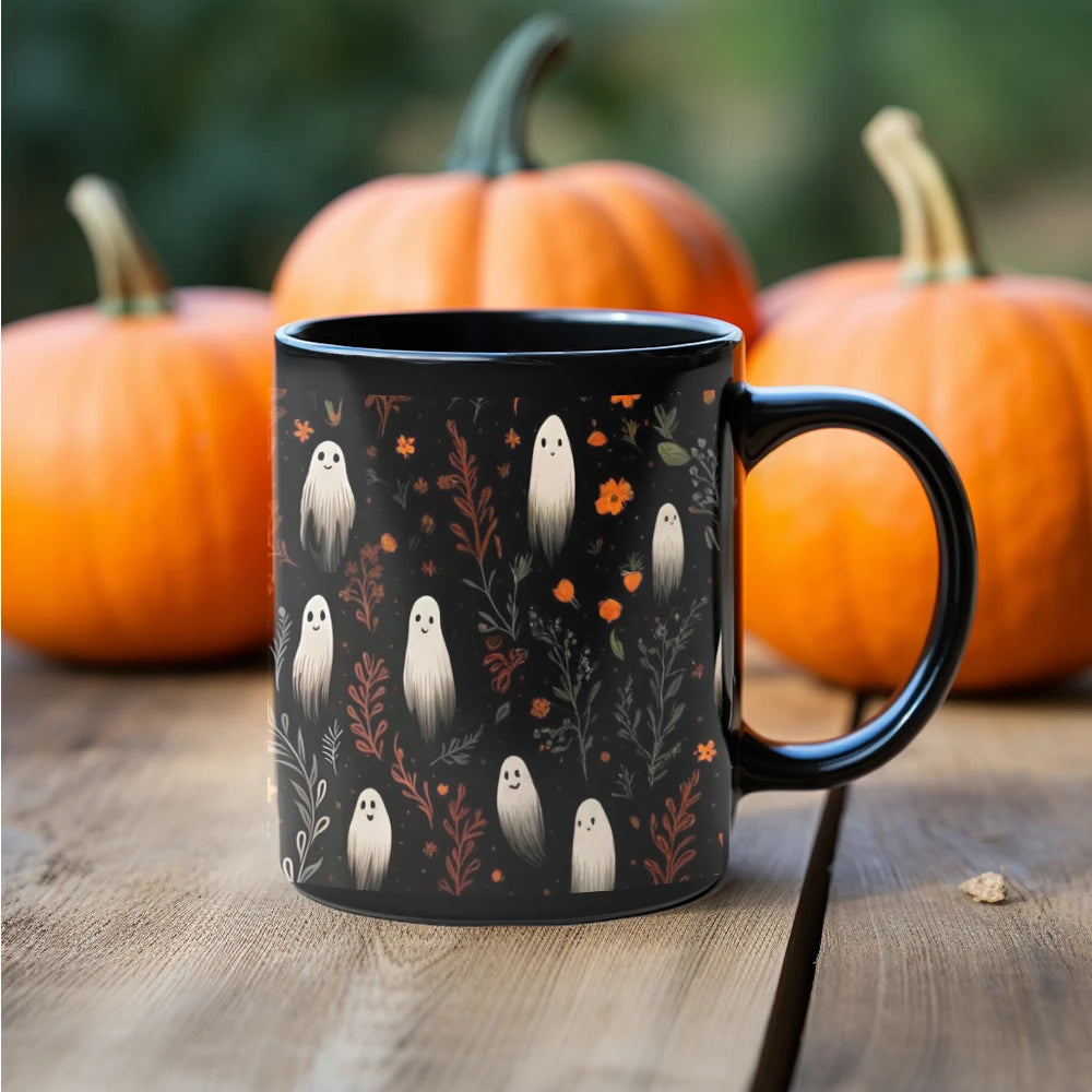 Halloween White Ghost Pattern Ceramic Mug