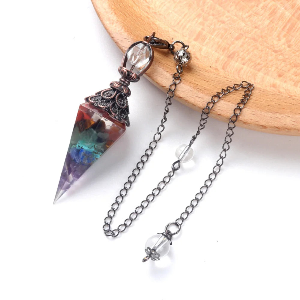 Natural Stone Crystal Pendulum Necklaces