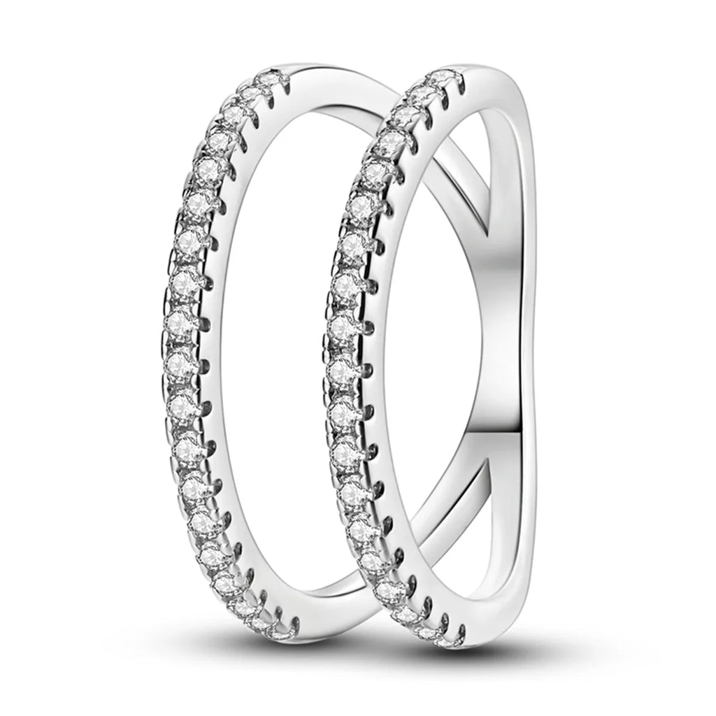925 Sterling Silver Star Moon Closed Ring