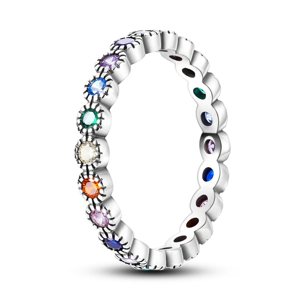 925 Sterling Silver Star Moon Closed Ring