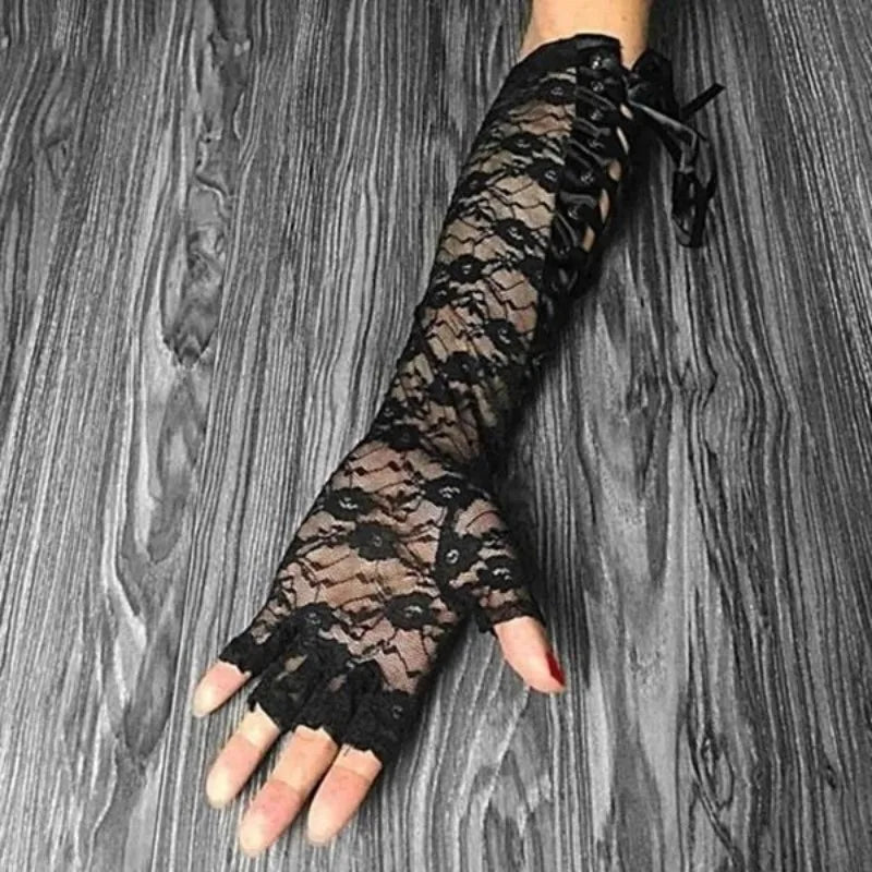 Women's Steampunk Gothic Long Gloves