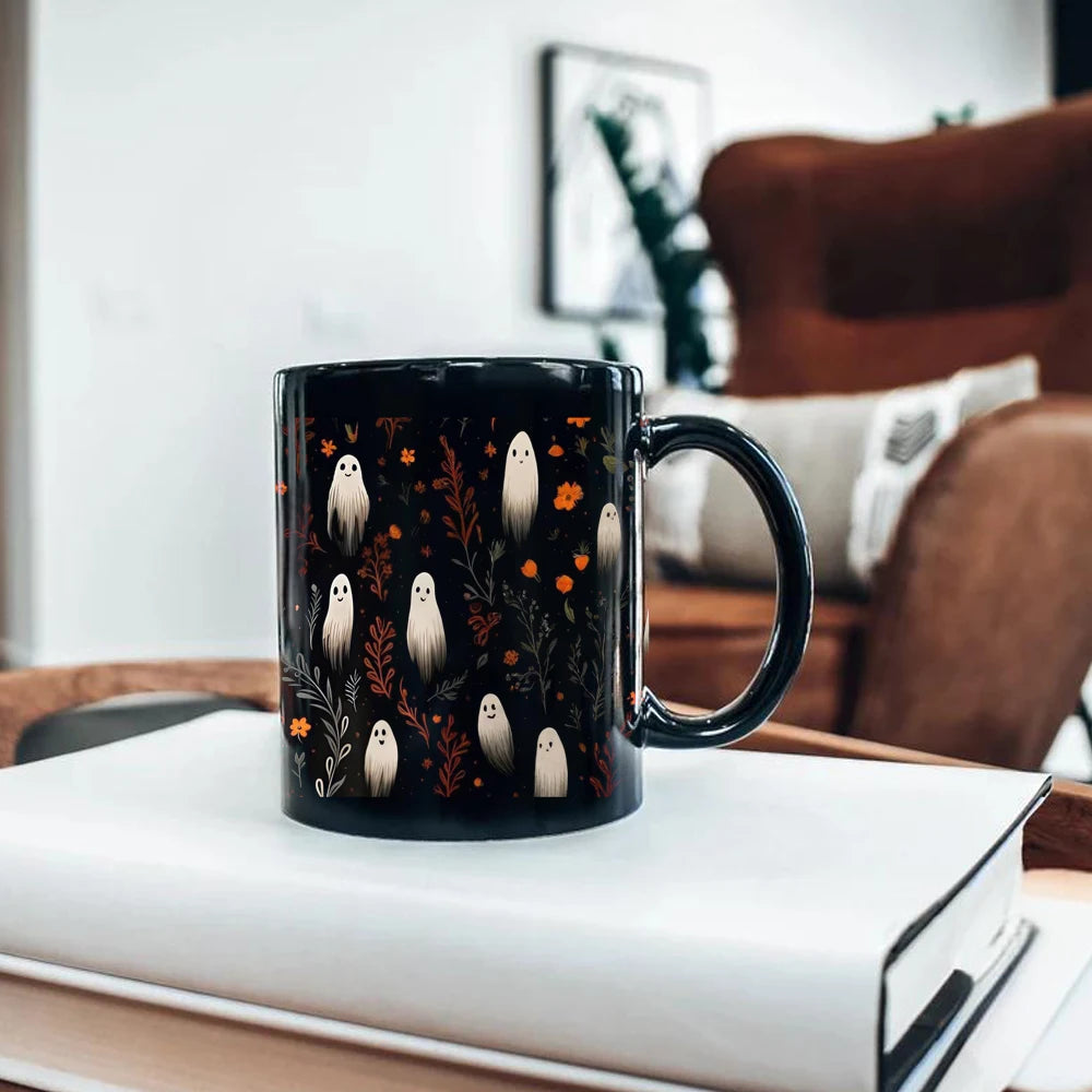 Halloween White Ghost Pattern Ceramic Mug