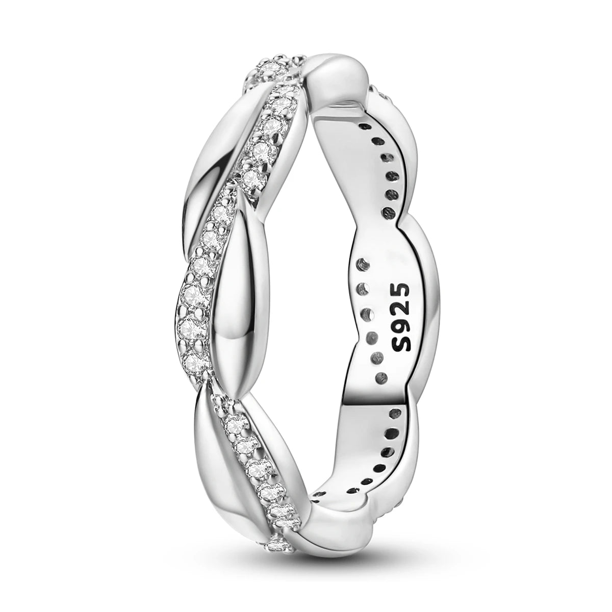 925 Sterling Silver Star Moon Closed Ring