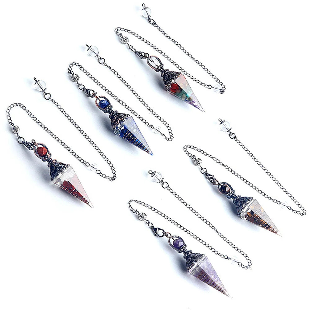 Natural Stone Crystal Pendulum Necklaces