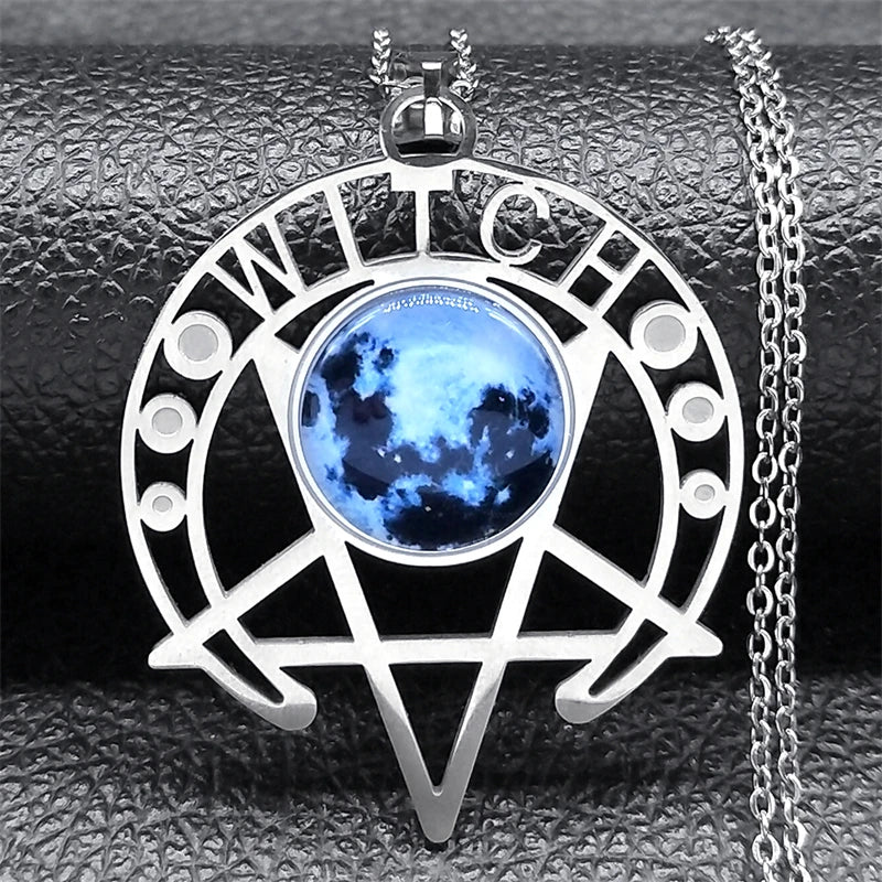 Witch Triple Moon Goddess Necklace