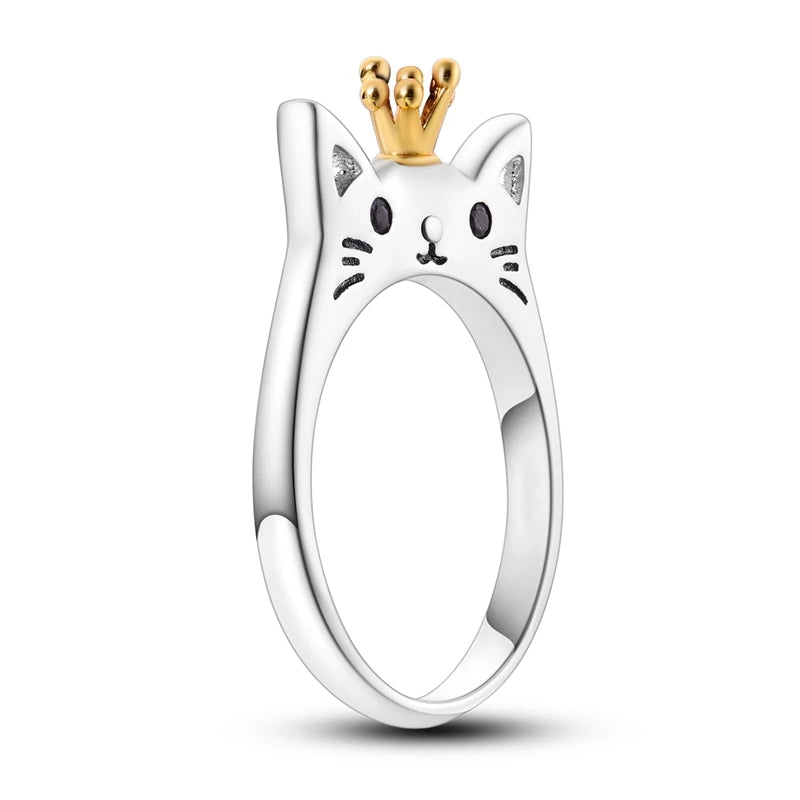 925 Sterling Silver Star Moon Closed Ring