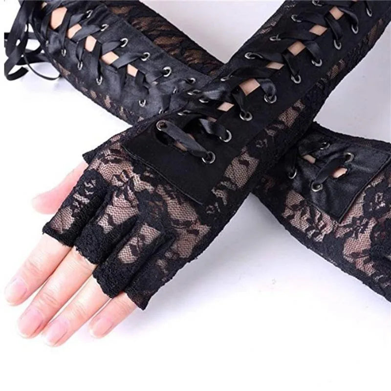 Women's Steampunk Gothic Long Gloves