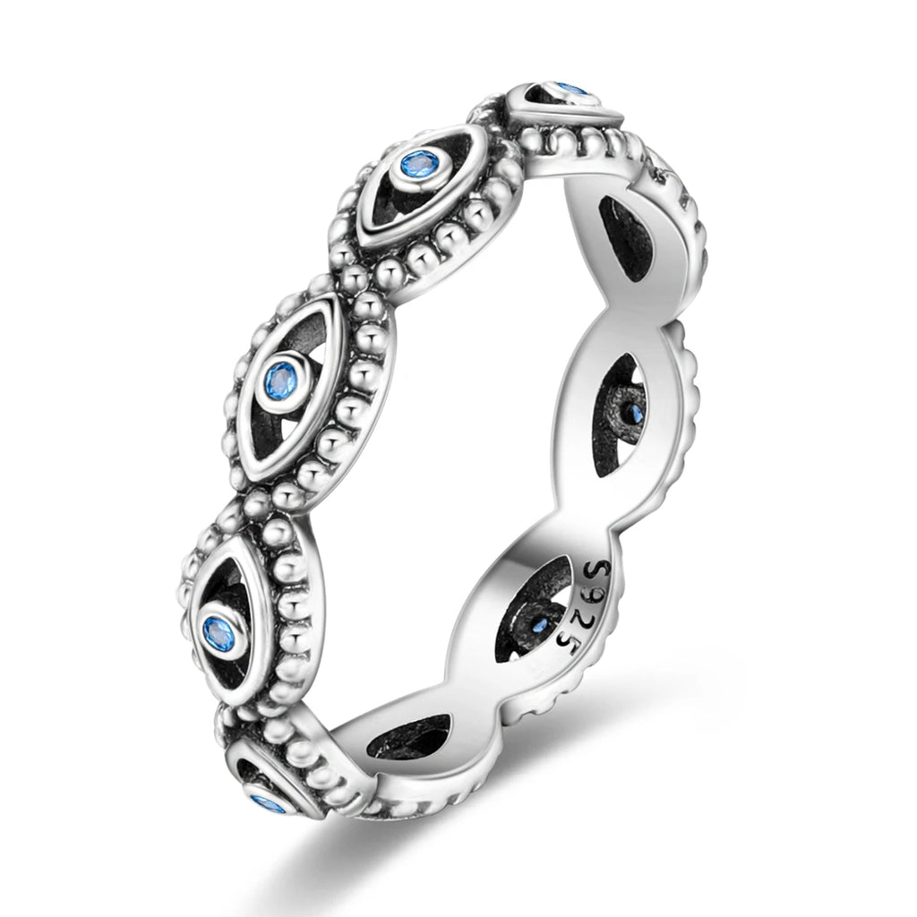 925 Sterling Silver Star Moon Closed Ring