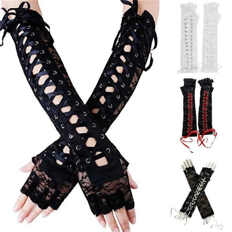 Women's Steampunk Gothic Long Gloves