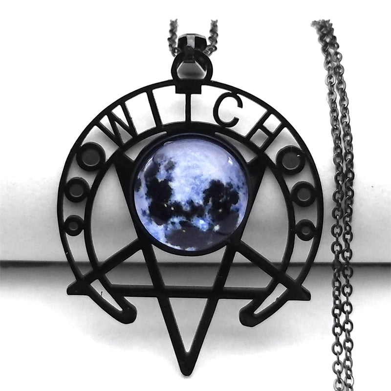Witch Triple Moon Goddess Necklace
