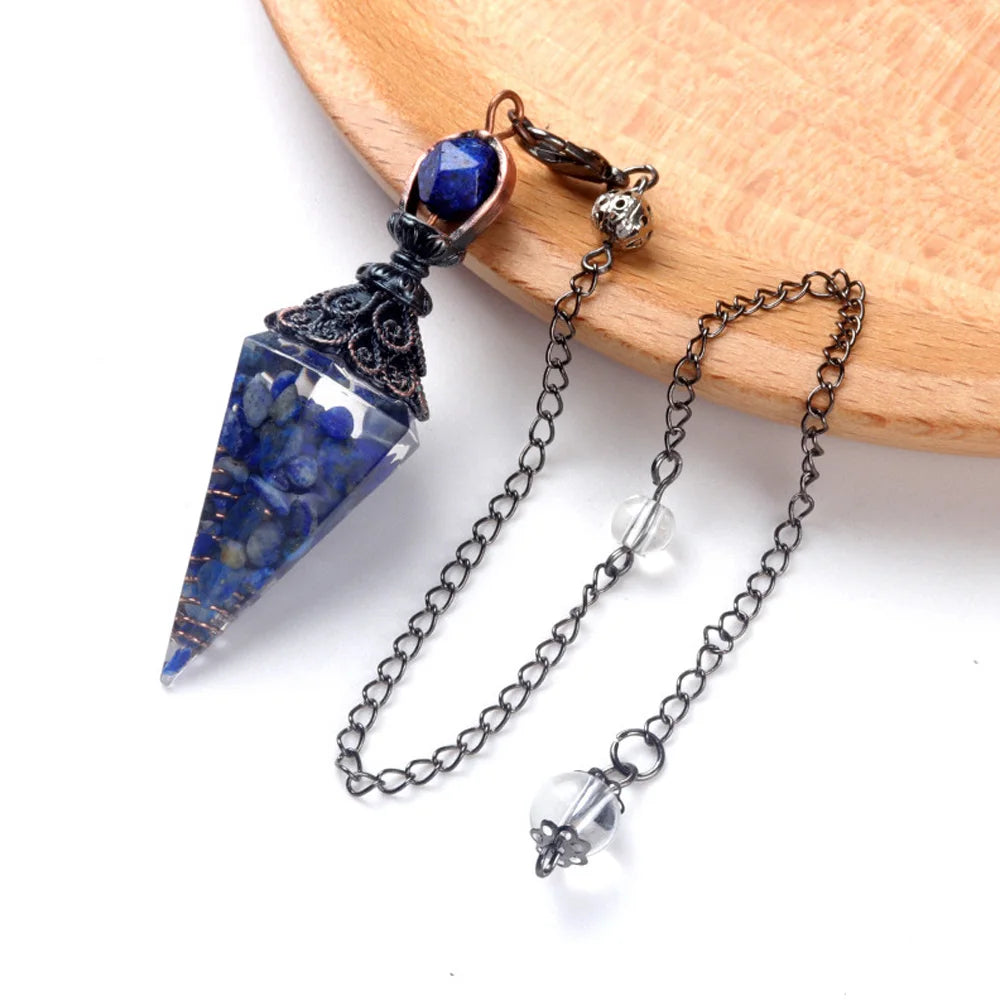 Natural Stone Crystal Pendulum Necklaces