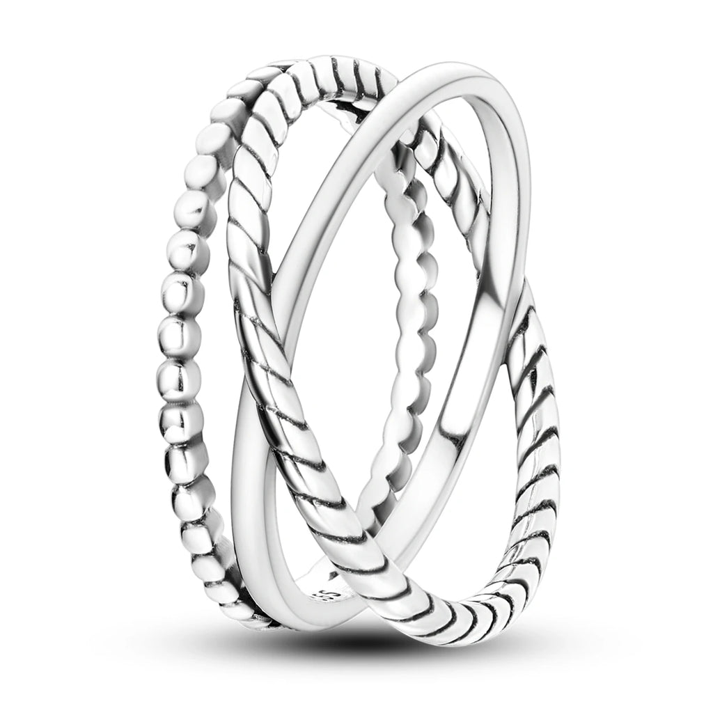 925 Sterling Silver Star Moon Closed Ring