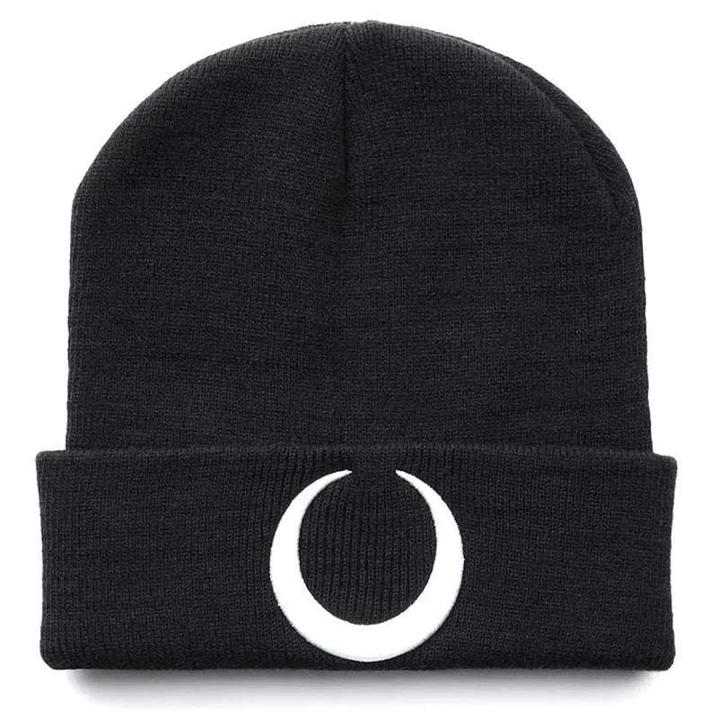Gothic Dark Punk Black Knitted Caps